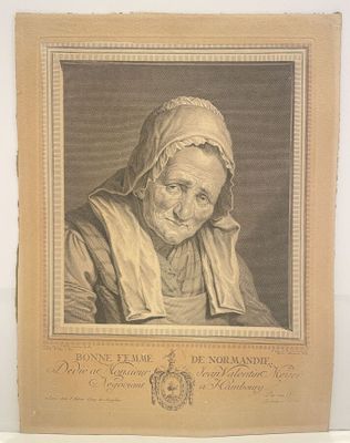 portrait of an old woman with a scarf on her head