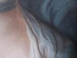 painting of a woman with a rose in her hair