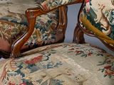 four chairs that are sitting next to each other