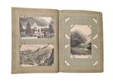 an old photo of a book with pictures of a house