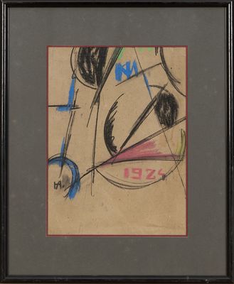 œuvre d'art encadrée représentant un dessin d'une voiture sur laquelle figure une horloge