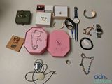 a table with a lot of jewelry on it