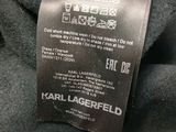 the label on the back of a black jacket that says karl lagerfeld