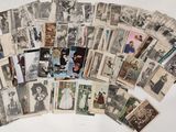 many old photos of people are arranged in a circle on a white surface