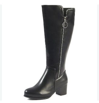 bottes en cuir noires pour femme avec des fermetures éclair sur le côté