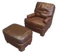 Ameublement de salon contemporain en cuir marron comprenant … (photo 2)