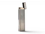 a close up of a lighter on a white surface with a white background