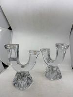 Paire de candélabres en cristal DAUM France. (photo 2)