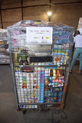 a cart with a lot of food in it