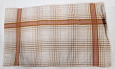 a piece of cloth that has a brown and white checkered pattern on it