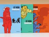 trois livres contenant des illustrations de personnes de différentes couleurs et tailles