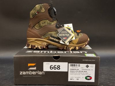 a box with a pair of hiking boots on it