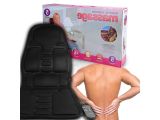 the back of a man with a back massager in front of a box