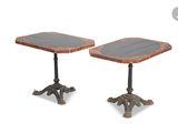 paire de tables d'appoint françaises du XIXe siècle à plateau en marbre