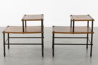 Maison Jansen (attribué) : paire de tables d'appoint, cuir e… (photo 4)