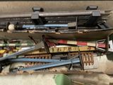 a box full of different types of toy train tracks