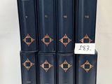 six books of the bible are lined up in a row