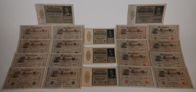 LOT DE 21 BILLETS allemands appartenant à un Caporal de la D…