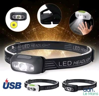 Lot de 10 lampes frontales 500 lumens rechargeables, idéal p…