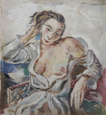 une image d'un tableau représentant une femme assise sur une chaise