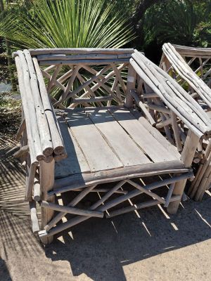 Fauteil carré en bois flotté 90 85 70