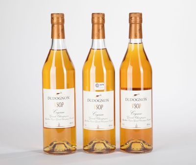 trois bouteilles de vin posées les unes à côté des autres sur une surface blanche