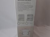 packaging of a white microwave with instructions on the side of the box
