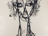 an image of a drawing of a woman with a hat on