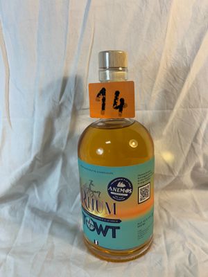 a bottle of liquor that is sitting on a table