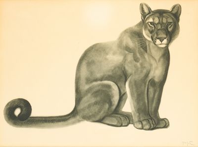 tableau représentant un chat noir assis par terre sur fond blanc