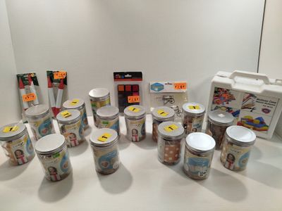 many different types of ice creams on the counter