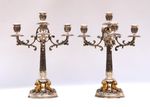 Paire de candélabres en argent et vermeil poinçon 900°/°°
H. 50 c