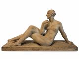 an image of a statue of a woman sitting on top of a table
