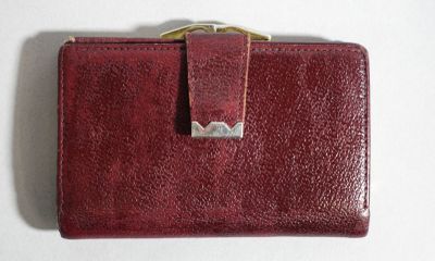 Portefeuille en cuir bordeaux