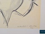 a drawing of a woman ' s face on a piece of paper