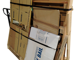 many boxes stacked on top of each other on a pallet