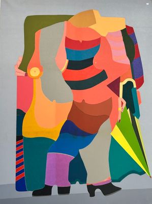 an image of a painting of a woman holding an umbrella