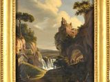 une peinture d'un paysage avec un château au loin