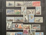 an image of a collection of stamps on display in a display case