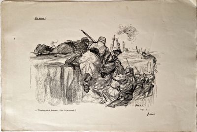un vieux dessin représentant un homme allongé par terre à côté d'un autre homme