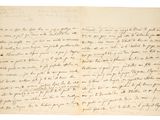 lettre manuscrite écrite à l'encre noire sur une feuille de papier