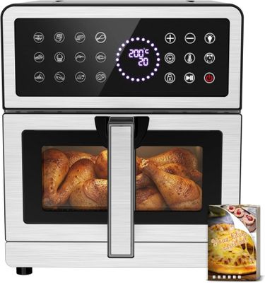 un gros plan d'une friteuse à air chaud contenant des aliments