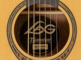 a close up of a guitar with a label on it