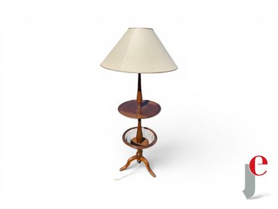 an image of a table with a lamp on top of it
