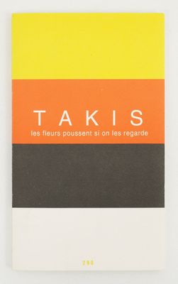 a yellow and black book with the words takis on it