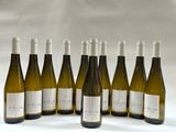 six bouteilles de vin sont alignées sur un fond blanc
