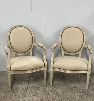pair of louis xvi style armchairs