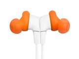 an image of a pair of orange ear buds on a white background