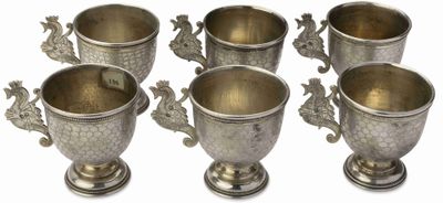 Ensemble DE Six Tasses EN Argent Russe Avec Anses EN Forme D…