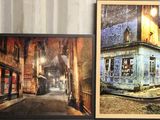 deux tableaux encadrés sur le mur d'une pièce